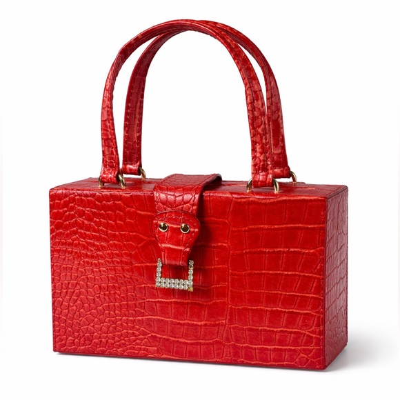 Handbags - Red Crocodile-Embossed Mini Bag RETAIL $200+